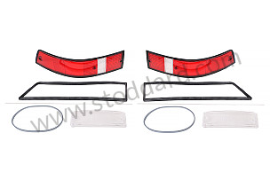 FRONT + REAR INDICATOR GLASS KIT WITH GASKET 911 74-89 FRONT WHITE GLASS AND REAR RED  (99A001024503)