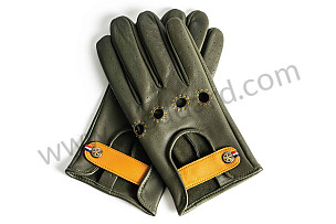 GREEN LEATHER DRIVING GLOVES - VINTAGE RACERS LEATHER / M (99A001026984)