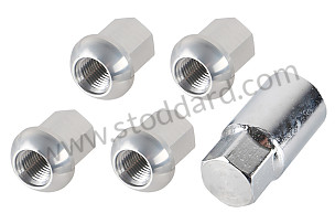 Aluminum wheel locks Anodized Silver / set of 4 pcs.  For Porsche 911 years 1965-1998, for aluminum Fuchs CHROME / CHROME (SIC9210110S)