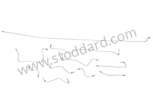 Precision Pre-Bent Stainless Steel Brake Line 10-Piece Kit For 911 912 1969-1973  (SIC35570010SS)