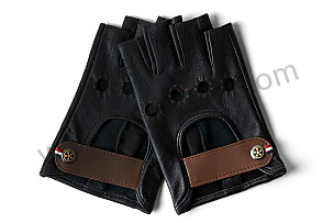BLACK LEATHER DRIVING FINGERLESS GLOVES - NIGHT DRIVER LEATHER / M (99A001069354)