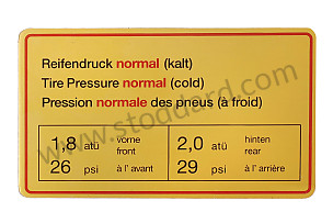 Tire Pressure Decal, Red Border. 911 1965-1968  (90100650500R)