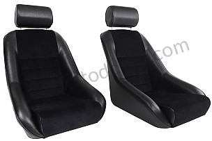 CLASSIC BUCKET TYPE SPORT SEAT KIT + HEADREST PAIR / BLACK / BLACK / SIMILI ET VELOURS C&Ocirc;TEL&Eacute; (99A001084940)
