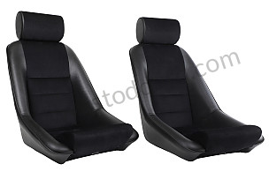 CLASSIC BUCKET TYPE SPORT SEAT KIT + HEADREST PAIR / BLACK / BLACK / SIMILI ET VELOURS C&Ocirc;TEL&Eacute; (99A001084942)