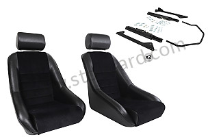 COMPLETE KIT CLASSIC BUCKET SPORT SEAT + HEADREST + FIXINGS COMPLETE KIT / BLACK / BLACK / SIMILI ET VELOURS C&Ocirc;TEL&Eacute; (99A001084969)