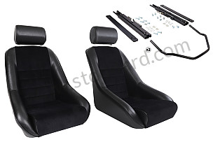 COMPLETE KIT CLASSIC BUCKET SPORT SEAT + HEADREST + FIXINGS COMPLETE KIT / BLACK / BLACK / SIMILI ET VELOURS C&Ocirc;TEL&Eacute; (99A001084972)