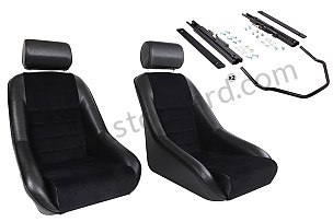 COMPLETE KIT CLASSIC BUCKET SPORT SEAT + HEADREST + FIXINGS COMPLETE KIT / BLACK / BLACK / SIMILI ET VELOURS C&Ocirc;TEL&Eacute; (99A001084975)