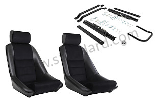 COMPLETE KIT CLASSIC BUCKET SPORT SEAT + HEADREST + FIXINGS COMPLETE KIT / BLACK / BLACK / SIMILI ET VELOURS C&Ocirc;TEL&Eacute; (99A001084977)
