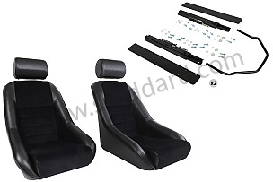 COMPLETE KIT CLASSIC BUCKET SPORT SEAT + HEADREST + FIXINGS COMPLETE KIT / BLACK / BLACK / SIMILI ET VELOURS C&Ocirc;TEL&Eacute; (99A001084978)