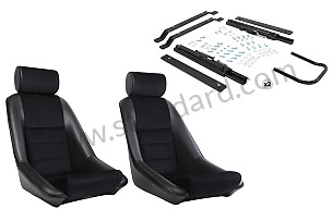 COMPLETE KIT CLASSIC BUCKET SPORT SEAT + HEADREST + FIXINGS COMPLETE KIT / BLACK / BLACK / SIMILI ET VELOURS C&Ocirc;TEL&Eacute; (99A001084982)
