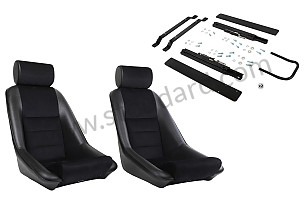 COMPLETE KIT CLASSIC BUCKET SPORT SEAT + HEADREST + FIXINGS COMPLETE KIT / BLACK / BLACK / SIMILI ET VELOURS C&Ocirc;TEL&Eacute; (99A001084983)