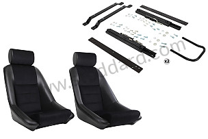 COMPLETE KIT CLASSIC BUCKET SPORT SEAT + HEADREST + FIXINGS COMPLETE KIT / BLACK / BLACK / SIMILI ET VELOURS C&Ocirc;TEL&Eacute; (99A001084989)