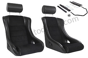 COMPLETE KIT CLASSIC BUCKET SPORT SEAT + HEADREST + FIXINGS COMPLETE KIT / BLACK / BLACK / SIMILI ET VELOURS C&Ocirc;TEL&Eacute; (99A001091035)