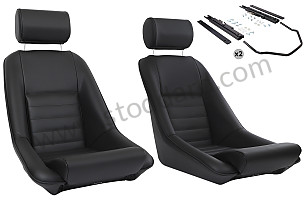 CLASSIC BUCKET SPORT SEAT KIT + HEADREST + FIXINGS COMPLETE KIT / BLACK / BLACK / LEATHER (99A001091043)