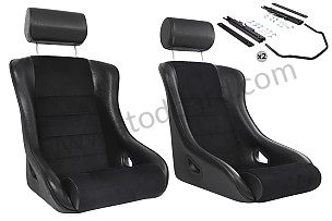 COMPLETE KIT CLASSIC BUCKET SPORT SEAT + HEADREST + FIXINGS COMPLETE KIT / BLACK / BLACK / SIMILI ET VELOURS C&Ocirc;TEL&Eacute; (99A001091047)