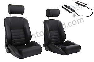 CLASSIC SPORT SEAT KIT + HEADREST + FIXINGS COMPLETE KIT / BLACK / BLACK / LEATHER (99A001091048)