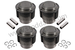 Big Bore 86mm 1720cc Piston / Cylinder Set of Four, for 356C 356SC and 912. Cast Iron Cylinders with Balanced and Coated Cast Aluminum Pistons  (NLA10390185)