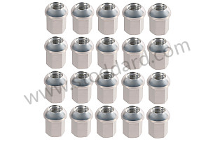 Aluminum wheel nut, Anodized Silver, set 20pcs. For Porsche 911 years 1965-1998, for aluminum Fuchs rims  (SIC9210100S)