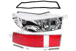LEFT REAR LIGHT HOUSING WITH GLASS 911 74-89 USA CHROME SURROUND CHROME FRAME / RED / RED / METAL / for UNITED STATES OF AMERICA only / REAR LEFT (99A001099625)