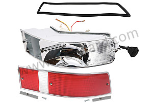 RIGHT REAR LIGHT HOUSING WITH GLASS 911 74-89 USA CHROME SURROUND CHROME FRAME / RED / RED / METAL / for UNITED STATES OF AMERICA only / REAR RIGHT (99A001099626)