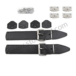 Leather Hood Straps, Black, 356.  (NLA51108010700)