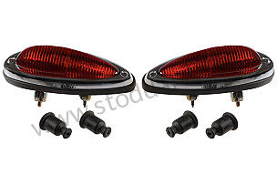 Teardrop Taillight Assembly, Set Of Two, Red / Red ,  With Oe Markings. 356A, 356B, 356C. SET OF 2 / RED / RED (64463140300SET)