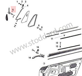 Vent Wing Handle Grooved Pin 356 / 911 1965-76 912  (90009000100)