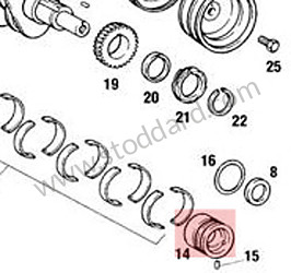 Main Bearing #8 Standard Case / Standard Crank. 911, 914-6, 930 1965-1977. INTERIOR MEASUREMENT STANDARD / EXTERIOR MEASUREMENT STANDARD (90110113803)
