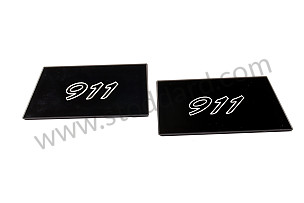 PAIR OF INTERIOR DOOR HANDLES WITH BLACK ANODIZED LOGO  (99A000129221)