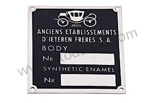 CHASSIS IDENTIFICATION PLATE + "DIETEREN" COLOUR, ROADSTER    (PCG70110600)