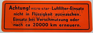 Knecht Air Cleaner Decal For 356 And 912, Water Transfer  (NLA70100200)