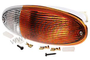 Front Turn Signal Light Assembly, Amber / White For 914 1970-76 for OUTSIDE UNITED STATES OF AMERICA only (91463140110)