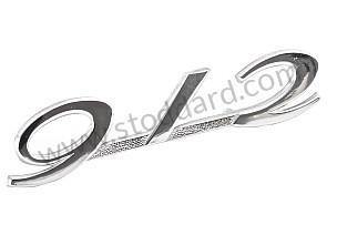 912 Angled Silver Decklid Emblem , 912 1965-1966  (90255930523)