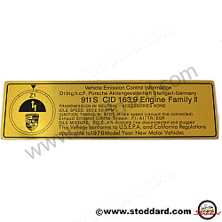 Emission Decal For 911 1974-77  (91100650303)