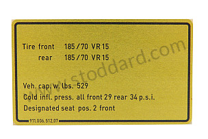 Vehicle Capacities And Tire Pressure Decal For 911 1974-77  (91100651207)