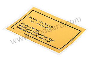 Vehicle Capacities And Tire Pressure Decal For 911 1984-89  (91100651215)