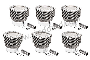 Mahle Piston And Cylinder Set, 2.4 Liter Compression Ratio 8.0:1. 1972-1973 911e. SET OF 6 (91110394301SET)
