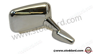 Chrome Flag Mirror, Right, Small For 911 1971-1973. Original Mounting / Original Mounting / 145 x 85 MM / RIGHT (91173101408)