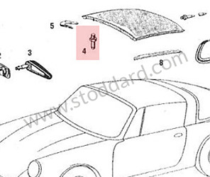 Targa Top Locating Pin, 2 Req'd. 911 912 1967-1989. FRONT (91156507440)