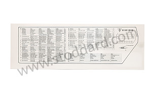 Fuse Box Label Card 911 1984-86  (91161224300)