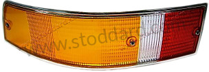 Tail Light Lens, European Version, Chrome Trim, Left, For 911 912 1969-72 CHROME FRAME / NOT FOR USA / ORANGE / ORANGE / for OUTSIDE UNITED STATES OF AMERICA only / REAR LEFT (91163192303)