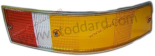 Tail Light Lens, European Version, Chrome Trim, Right, For 911 912 1969-72 CHROME FRAME / NOT FOR USA / ORANGE / ORANGE / for OUTSIDE UNITED STATES OF AMERICA only / REAR RIGHT / NOT FOR USA (91163192403)