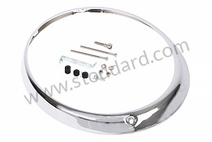 Chrome Headlight Rim 911 912 VERSION FOR HEADLIGHT WITH 2 ADJUSTMENT SCREWS / H4 HEADLIGHT / CHROME / CHROME (SIC63193300)