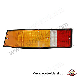 Euro-Spec Rear Tail Light Lens, Left, With Black Trim For 911 912e 1972-1989 BLACK FRAME / ORANGE / ORANGE / REAR LEFT (SIC63194900)