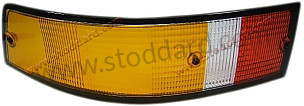 Tail Light Lens, European Version With Black Trim, Left, For 911 1973-1989 BLACK FRAME / ORANGE / ORANGE / REAR LEFT (91163194900)