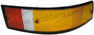 Tail Light Lens, European Version With Black Trim, Right, For 911 1973-1989 BLACK FRAME / ORANGE / ORANGE / REAR RIGHT (91163195000)