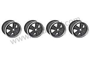 FUCHS 19 INCH RIM KIT OF 4 RIMS (BLACK FINISH) 8.5 AND 11 ET56 FRONT + ET51 REAR INCHES (99A000189727)