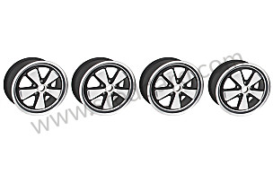 ORIGINAL FUCHS WHEELS, 17 INCH, SET OF 4 WHEELS, 7 AND 8 INCH (POLISHED AND BLACK FINISH) ET55 FRONT + ET52 REAR INCHES (99A000198489)
