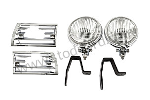 CHROME PLATED ROUND FOG LAMP KIT / WHITE GLASS WITH GRILLE AND HOLDER PAIR (99A000203276)
