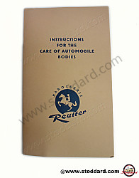 Note On Maintenance For 356 1950-1955 Bodywork, Reutter, In English.  (PCG475520)